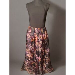 Aiden Mattox Gown Black Sleeveless Bodice Printed Organza Maxi Dress‎ size 6